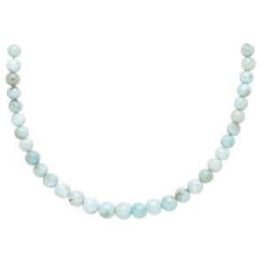 Larimar 1pkg1, hand-cut round bead natural 8 inch graduated 6-8mm