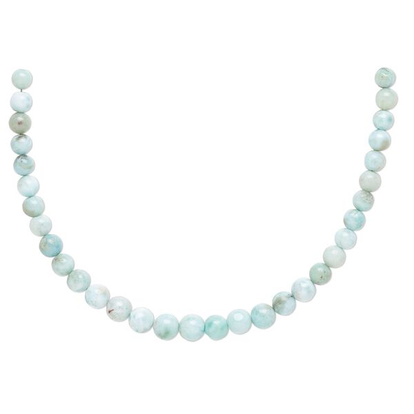 Larimar 1pkg1, hand-cut round bead natural 8 inch graduated 6-8mm image number 0