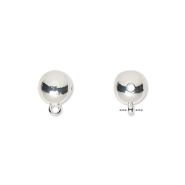 Bead, silver-finished "pewter" (zinc-based alloy), 8mm round with closed loop. Sold per pkg of 10. image number 0