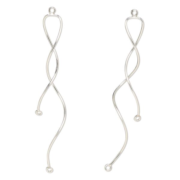 Focal, sterling silver-filled, 54mm double swirl with 2 loops. Sold per pkg of 2. image number 0