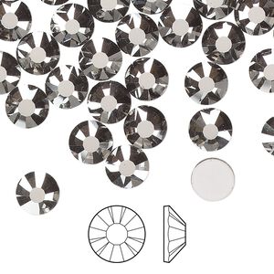 Flat back 12pk crystal Biarritz foil back, Preciosa MAXIMA Czech crystal rhinestone 7.069-7.272mm chaton rose round SS34