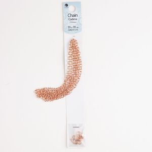 Chain and finding assortment, steel, pkg/39 inches, copper finish.