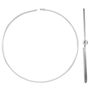 Hoop, sterling silver, 45mm round. Sold per pkg of 5 pairs.