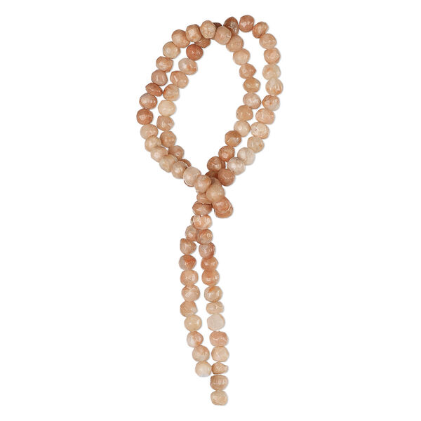 Sunstone 1pkg1, hand-cut tumbled faceted rondelle bead natural F grade, 14 inch 4x3mm-5x4mm image number 0