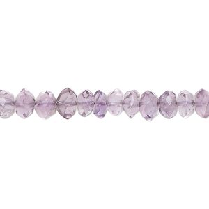 Amethyst 1pkg1, hand-cut faceted rondelle bead natural 14 inch 5x3mm-6x4mm