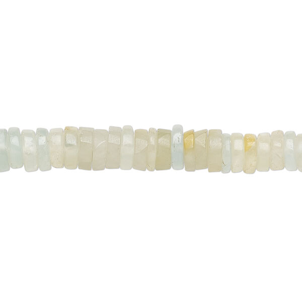 Bead, beryl (heated), multicolored, 4x1mm-6x2mm hand-cut rondelle, C grade, Mohs hardness 7-1/2 to 8. Sold per 8-inch strand, approximately 130 beads. image number 0
