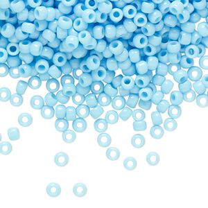 Seed bead, TOHO BEADS®, glass, pkg/250g, #8 round, opaque turquoise blue (TR-08-43).