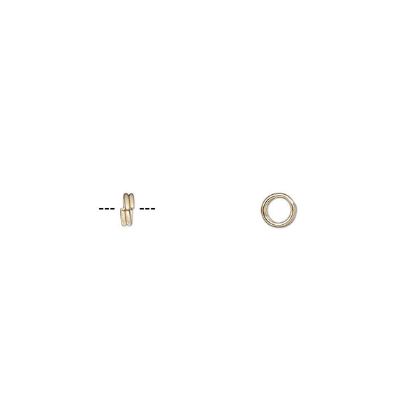 Split ring, 14Kt gold-filled, 3.5mm round, 0.04-inches thick. Sold per pkg of 10. image number 0