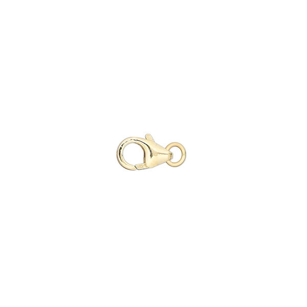 Clasp, lobster claw, 14Kt gold-filled, 8x5mm with 3.5mm jump ring. Sold individually. image number 0