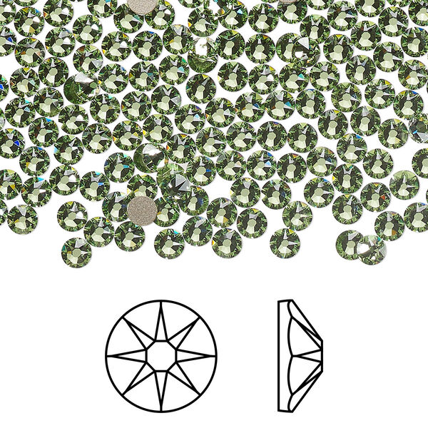 Flat back 144pk peridot foil back, Crystal Passions® Regenerated 3-3.2mm rose round SS12 2088 image number 0