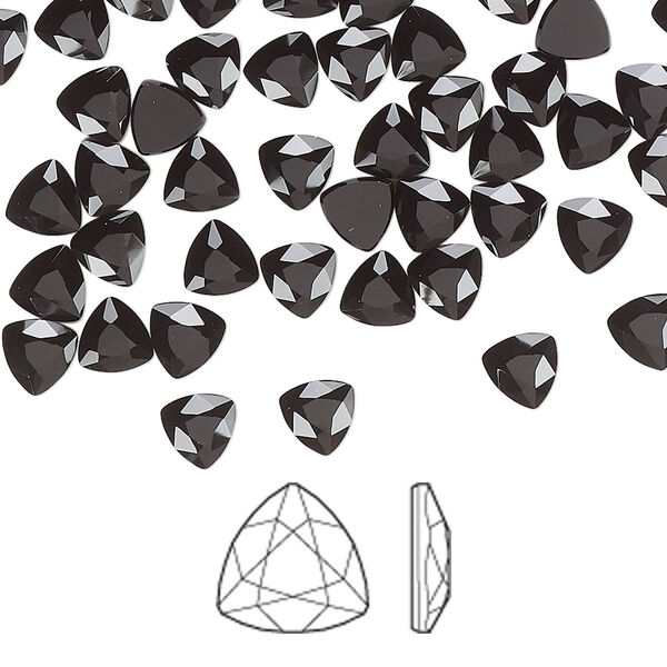 Flat back 288pk jet, Swarovski® 5mm trilliant 2472 image number 0