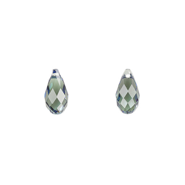 Briolette 2pk erinite, Crystal Passions® 11x5.5mm pendant drop 6010 image number 0