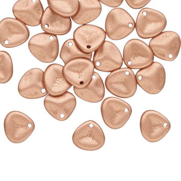 Drop, Preciosa, Czech pressed glass, opaque copper, 8x7mm triangular teardrop. Sold per pkg of 30. image number 0