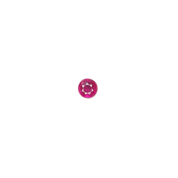 Gem, ruby (heated), 2.5mm faceted round, A grade, Mohs hardness 9. Sold individually. image number 0