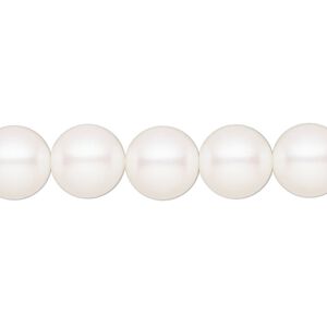 Pearl 50pk pearlescent white, Preciosa Czech crystal 10mm round