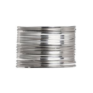 Wire, Beadalon®, stainless steel, 3/4 hard, square, 18 gauge. Sold per pkg of 1.75 meters.