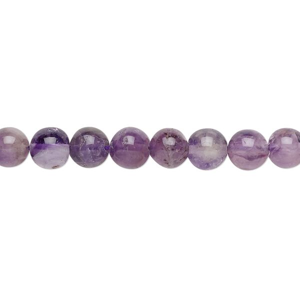 Banded amethyst 1pkg1, hand-cut round bead 12 inch 5-7mm image number 0