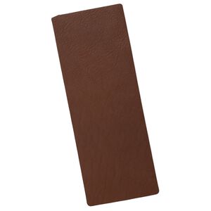 Design element, leather (dyed), brown, 9-1/4 x 3-1/2 inch double-sided rectangle. Sold individually.
