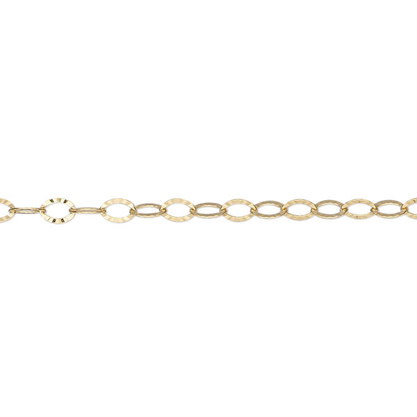 Chain, 14Kt gold-filled, 2.7mm oval starburst. Sold per 5-foot spool. image number 0
