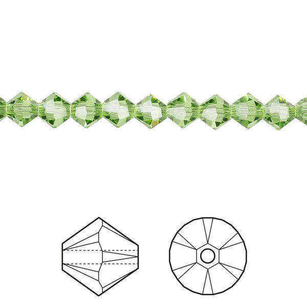Bead 24pk peridot, Crystal Passions® 5mm bicone 5328 image number 0