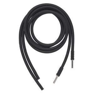 Necklace cord, silicone and stainless steel, black, 3mm wide, 18 inches with hidden clasp. Sold per pkg of 2.