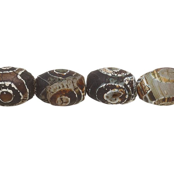 Agate 1pkg1, barrel bead 8 inch 14x10mm image number 0