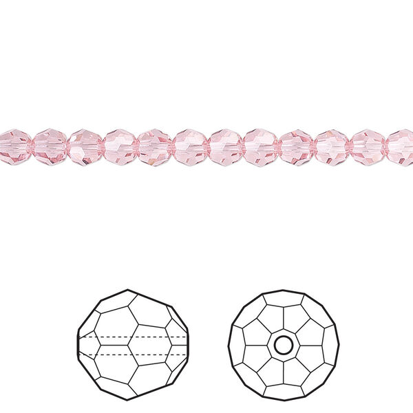 Bead 12pk light rose, Crystal Passions® 4mm round 5000 image number 0