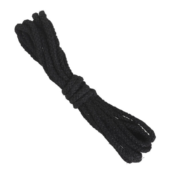 Cord, Hemptique®, unpolished hemp, black, 3mm rounded braid. Sold per pkg of 2 meters. image number 0