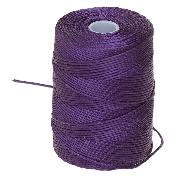 Thread, C-Lon®, nylon, purple, 0.5mm diameter. Sold per 92-yard spool. image number 0