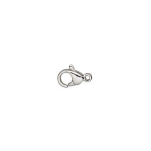 Clasp lobster claw 1pkg10, 8x7mm, stainless steel 1-strand