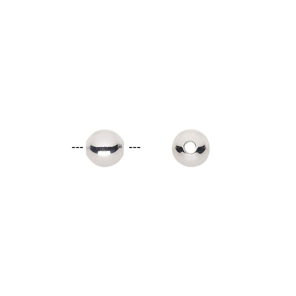Bead, ultra silver-plated brass, 6mm round. Sold per pkg of 50. image number 0