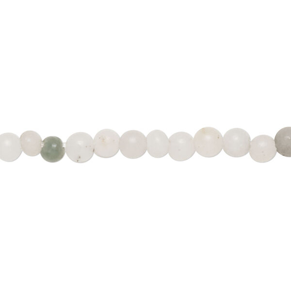 Bead, grey quartz (natural), 4-5mm round, D- grade, Mohs hardness 7. Sold per 15-inch strand. image number 0