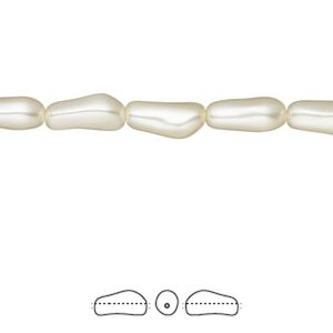 Pearl 250pk cream, Swarovski® 10x4mm baroque elongated 5844