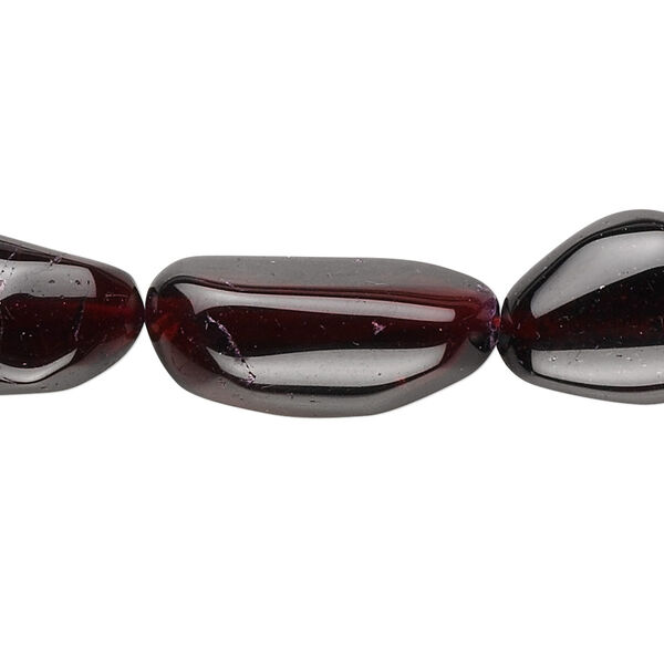 Bead, garnet (dyed), 10x9mm-19x10mm freeform, C grade, Mohs hardness 7 to 7-1/2. Sold per 16-inch strand. image number 0