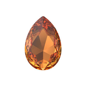 Fancy stone 1pkg1 dark orange (HICT) foil back, Crystal Passions® 30x20mm pear 4327