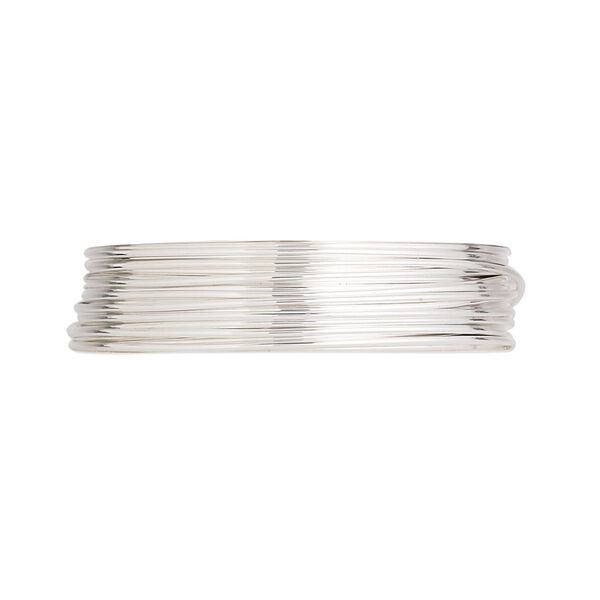 Wire, Argentium® silver, full-hard, round, 22 gauge. Sold per pkg of 25 feet. image number 0