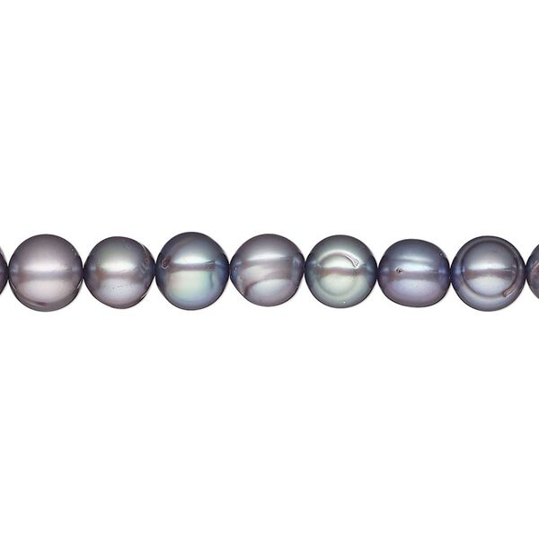 Pearl, cultured freshwater pearl (dyed), plum, 5-7mm semi-round, C grade, Mohs hardness 2-1/2 to 4. Sold per 15" strand, approximately 65 beads. image number 0
