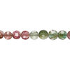 Multi-tourmaline 1pkg1, hand-cut faceted puffed flat round bead, 15 inch 5-6mm image number 1