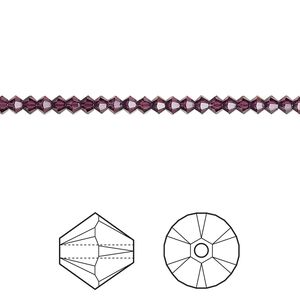 Bead 1440pk amethyst, Swarovski® 2.5mm XILION bicone 5328