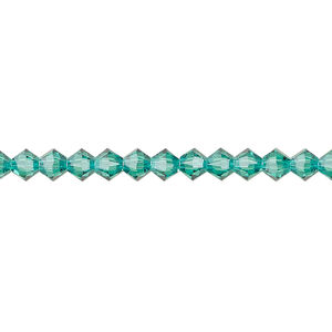 Bead 1pkg48 Caribbean green, Crystal Passions&reg; Regenerated 4mm bicone 5328