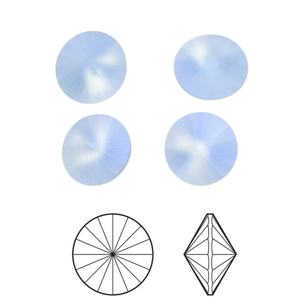 Chaton 4pk light sapphire frost foil back, Crystal Passions® 10.54-10.91mm rivoli SS47 1122 image number 0
