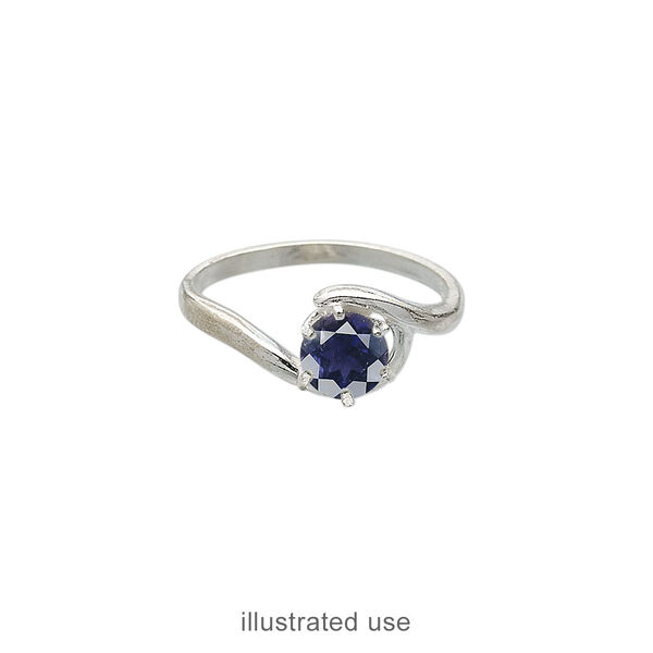 Ring, Sure-Set™, sterling silver, swirl band with 6mm 6-prong round setting, size 6. Sold individually. image number 1