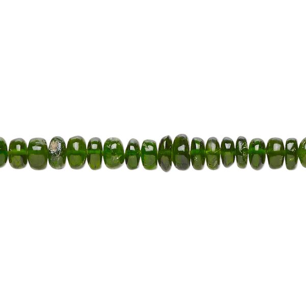 Chrome diopside 1pkg1, hand-cut rondelle bead natural 13 inch 4x2mm-6x4mm image number 0
