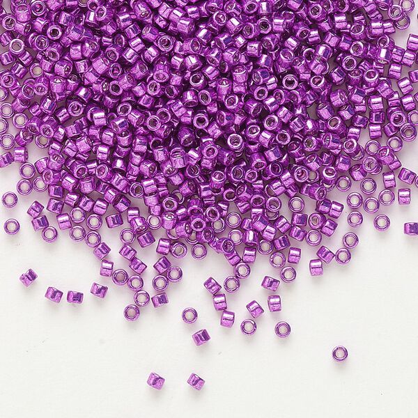 Seed bead, Delica®, glass, pkg/250g, #11 round, opaque galvanized magenta (DB-0431). image number 0