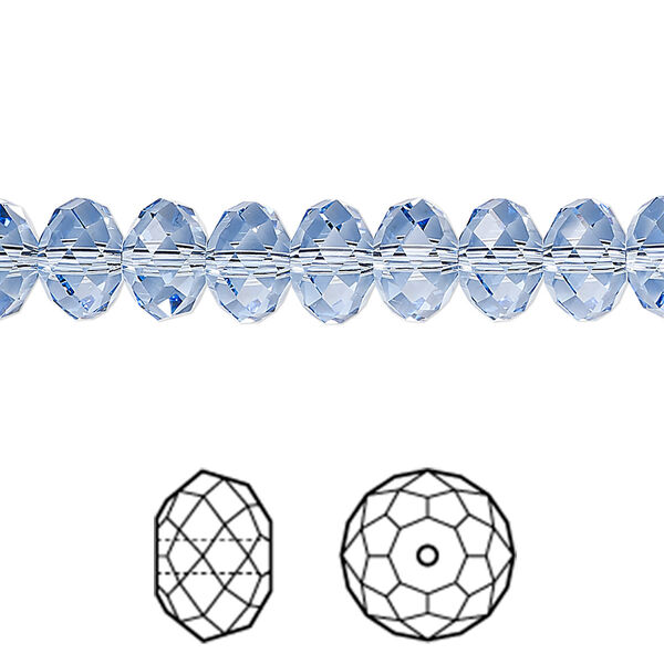 Bead 144pk light sapphire, Crystal Passions® 8x6mm rondelle 5040 image number 0
