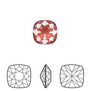 Fancy stone 72pk crystal maroon ignite, Swarovski® 12mm cushion 4470