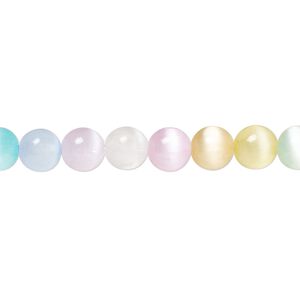 Selenite 1pkg1, round bead 15.5-16 inch assortment 6mm
