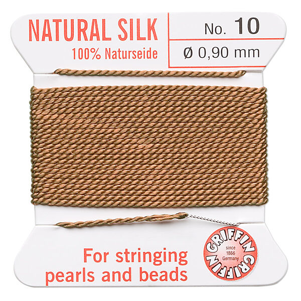 Thread, Griffin, silk, cornelian, size #10. Sold per 2-meter card (approximately 78 inches). image number 0