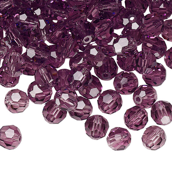 Bead 24pk amethyst, Preciosa Czech crystal 6mm round image number 0