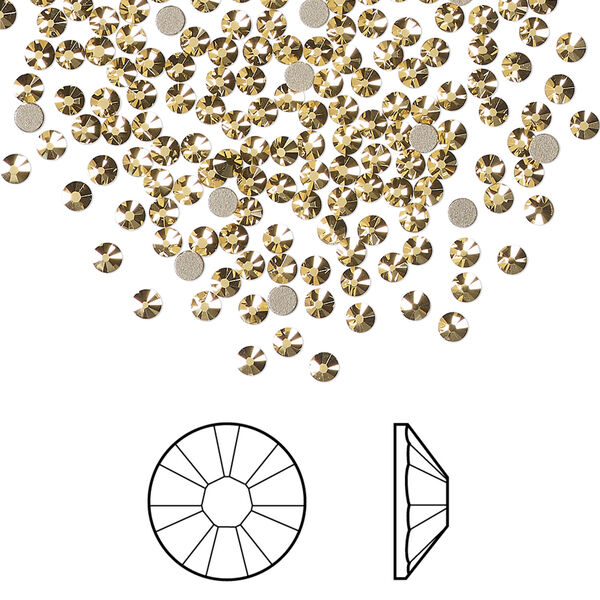 Flat back 1pkg144 crystal aurum foil back, Crystal Passions® 2.1-2.3mm rose round SS7 2058 image number 0